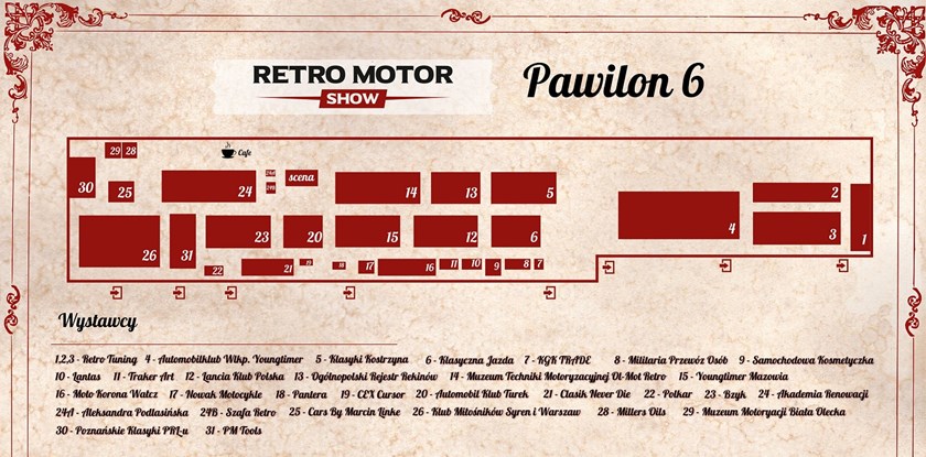 Plan pawilonów Retro Motor Show 2022 - pawilon 6