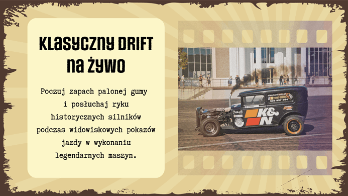 Pokazy driftu na Retro Motor Show